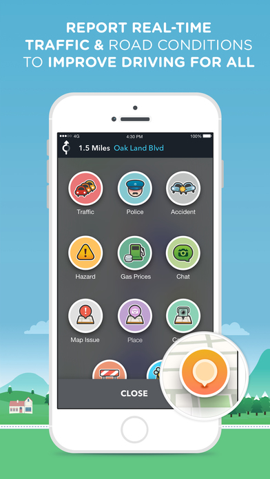 Screenshots of Waze for iPhone