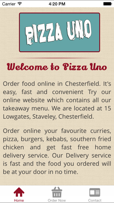 Pizza Uno Staveley screenshot 2