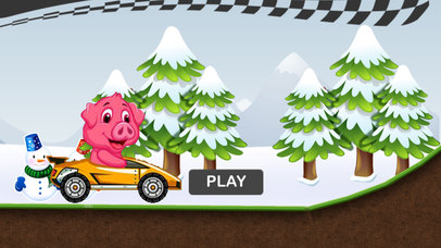 Happy Pink Pig Car Racing screenshot 4