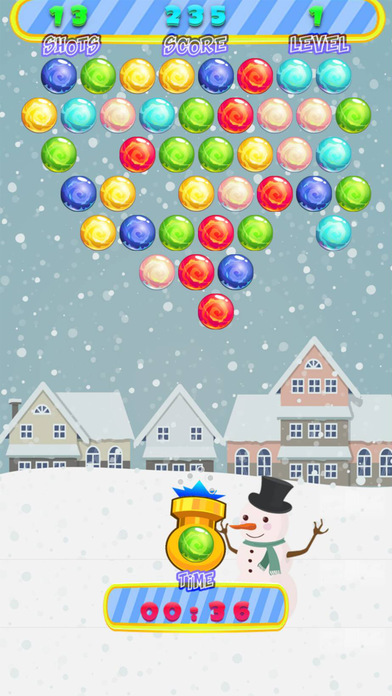 Christmas Snowman Bubble Shooter Game screenshot 2