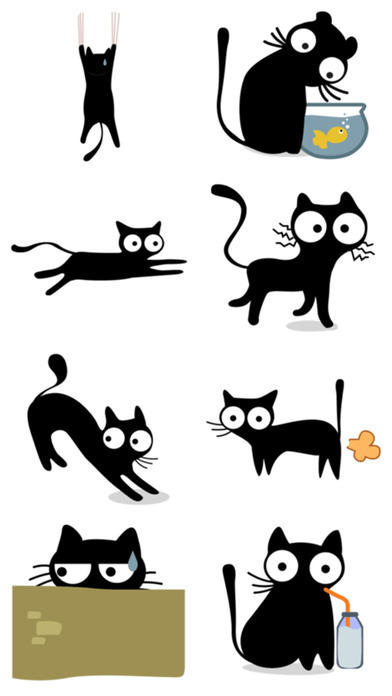 Strange Black Cat - Stickers for iMessage screenshot 3