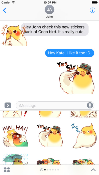 Coco Bird Emoji Stickers - for iMessage screenshot 2