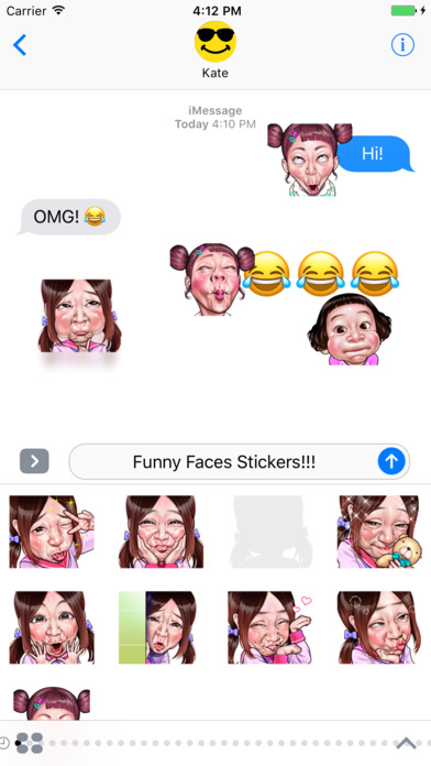 Odd Faces! Funny Stickers Pack! screenshot 2