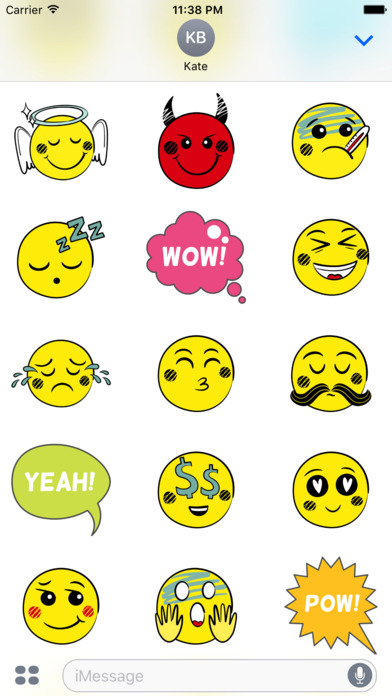Yellow Comic Emoji Stickers screenshot 2