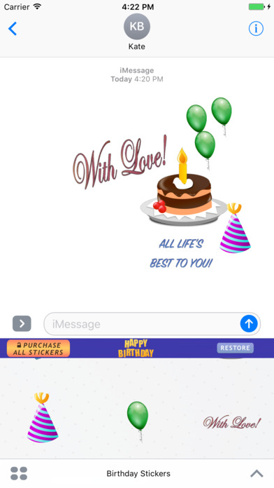 Birthday Stickers - Messages screenshot 3