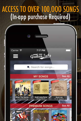 Pocket Jamz Guitar Tabs Lite - Giant Catalog of Interactive Guitar Songs with Tabs, Lyrics and Chords screenshot 2