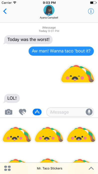 Mr. Taco Stickers for iMessage screenshot 2
