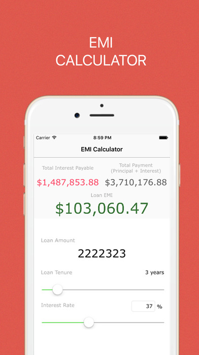 EMI. Calculator screenshot 2