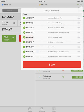 Dukascopy Europe Binary Trader HD screenshot 4