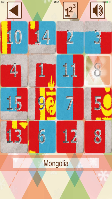 Flagof slide puzzle (Asia) screenshot 3