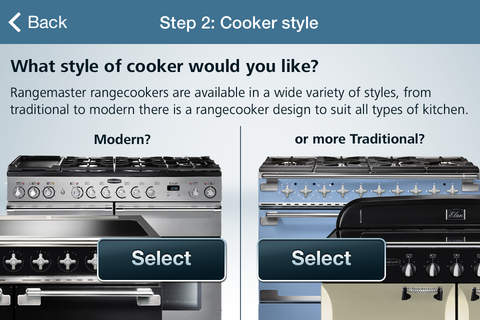 Range Cooker Selector for iPhone screenshot 2