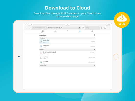 Screenshots of Puffin Web Browser for iPad