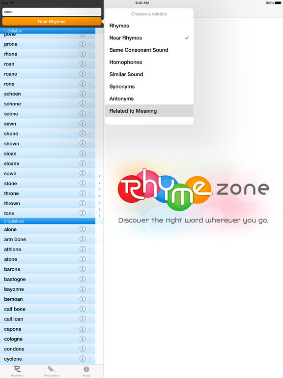 RhymeZone appPicker