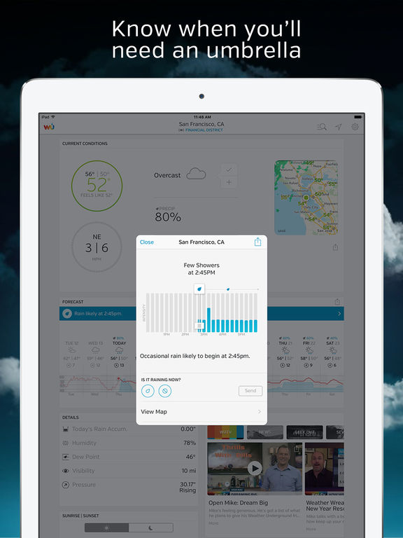 Screenshots of Weather Underground: Forecasts for iPad
