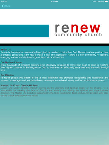 Renew Community Church Cinci HD screenshot 3