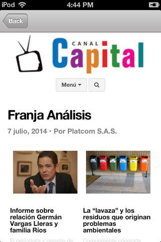 Programación Canal Capital screenshot 2