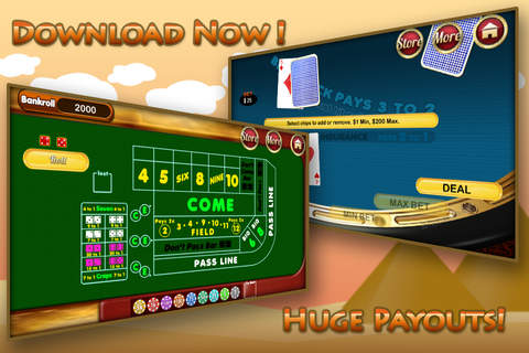 Big Casino of Pharaohs Dynasty with Blackjack House Party and Craps Bonanza Blitz! screenshot 2