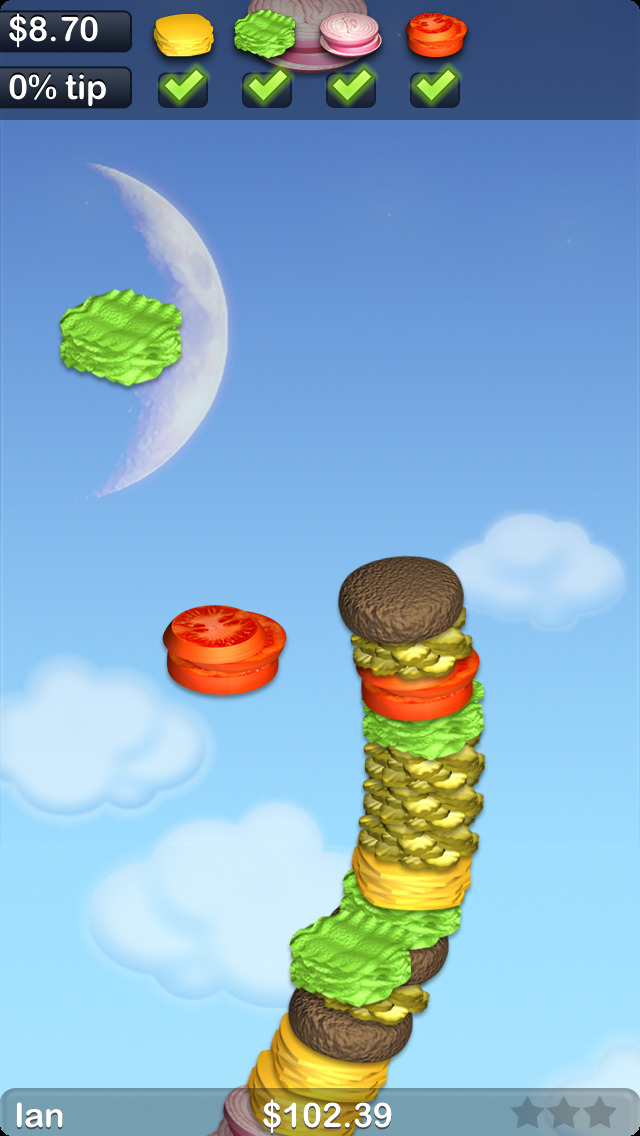 stacking burger ipod app game