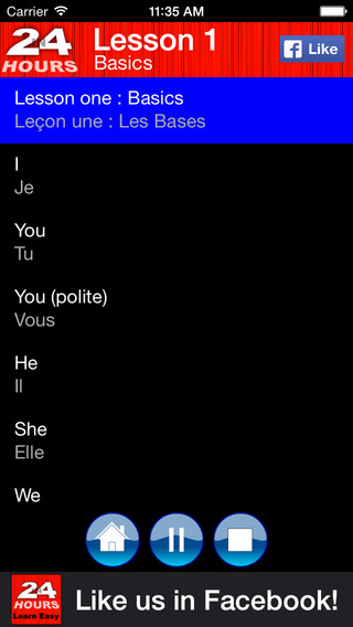 【免費教育App】In 24 Hours Learn to Speak French-APP點子