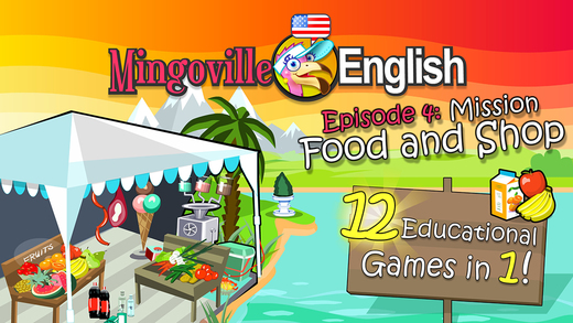 English for kids 4: Food and Shop by Mingoville - includes fun language learning games and activitie