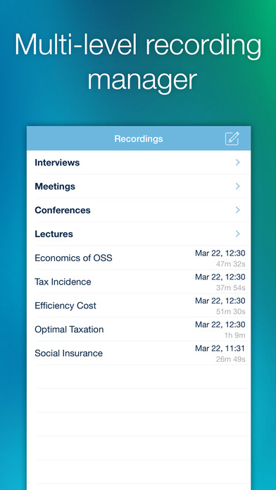 eXtra Voice Recorder: record, edit, take notes, and sync with Dropbox (Perfect for lectures or meetings) 앱스토어 스크린샷