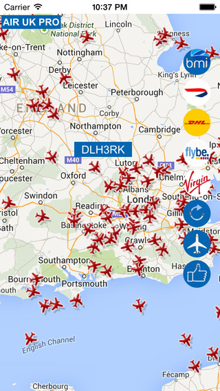 Air UK : Flight tracker for England