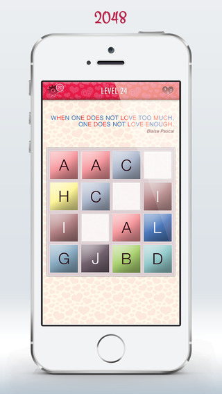 【免費遊戲App】2048 Valentine’s Day Quotes -  Love Quotations Puzzle-APP點子