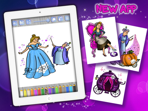 免費下載娛樂APP|Paint and color drawings of Cinderella – fairy tale princesses coloring book - PREMIUM app開箱文|APP開箱王