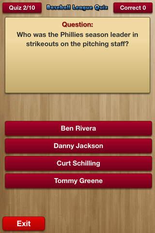 Baseball League Quiz screenshot 2