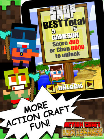 【免費遊戲App】Action Craft Lumberjack - Mini Mine Game Timberman Edition-APP點子