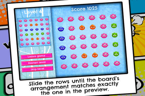 Winter Yummies - FREE - Slide Rows And Match Winter Slurpy Creatures Puzzle Game screenshot 2