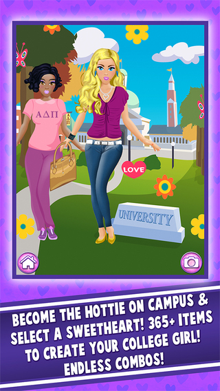 College Sweethearts - Dress Up Salon Sorority Girl Kids Fashion Play Beauty Fun Games