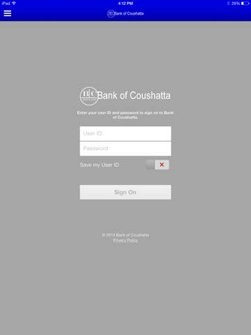 Bank of Coushatta for iPad