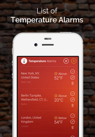 Temperature Alarms screenshot 2