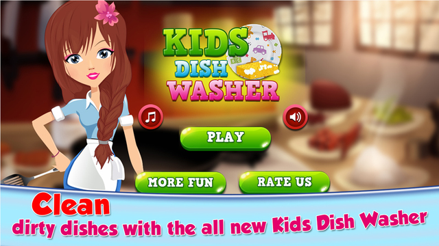 Kids Dish Washing Cleaning - Play Free Kitchen Cleaning Game