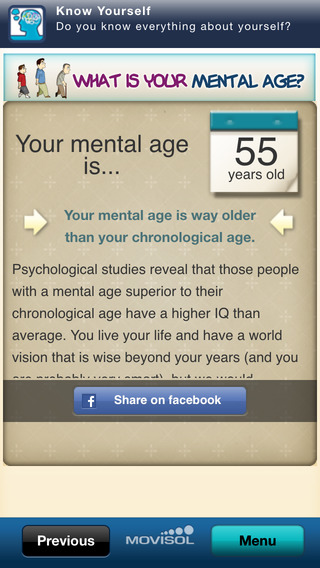 【免費娛樂App】What is your mental age?: discover how old your mind is-APP點子