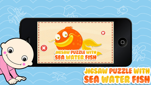 Jigsaw Puzzle With Sea Water Fish - Preschool Learning Game for Kids and Toddlers