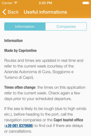Capri Schedule screenshot 3