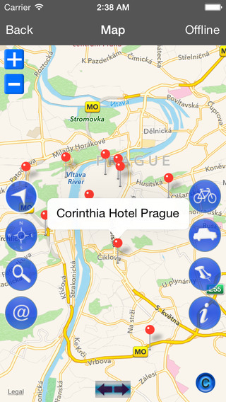 Prague holiday offline travel map