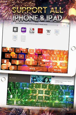 KeyCCM – Fireworks : Custom Color & Wallpaper Keyboard Themes in The Real Firecracker Magic Collection screenshot 3