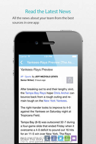 Tampa Bay Baseball Schedule Pro — News, live commentary, standings and more for your team! screenshot 3