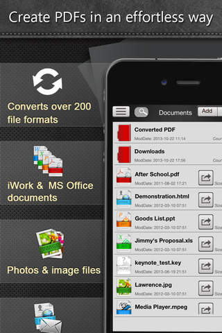 Screenshot of PDF Smart Convert - PDF all your MS Office, iWork, Web Content, Clipboard and  Images