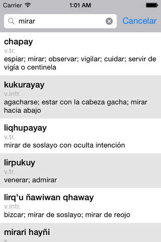 Diccionario Quechua screenshot 2
