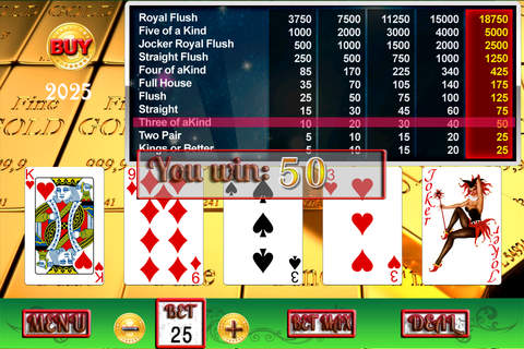 AAA Aace Gold Videopoker screenshot 4