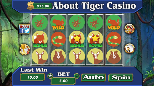 Abaut Tiger Casino - 3 Games in 1 - Slots Blackjack Wheel Roulette