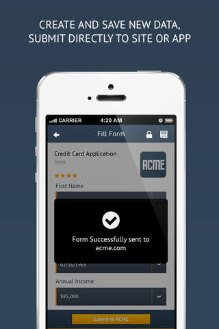 Fill It 1-Touch Forms and Transactions, Powered by the Personal Data Vault screenshot 3