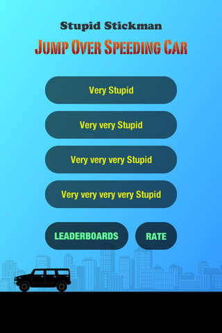 Stupid Stickman - Jump Over Speeding Car screenshot 2