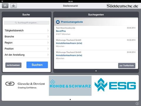 Der Stellenmarkt von sueddeutsche.de und Süddeutsche Zeitung screenshot 2