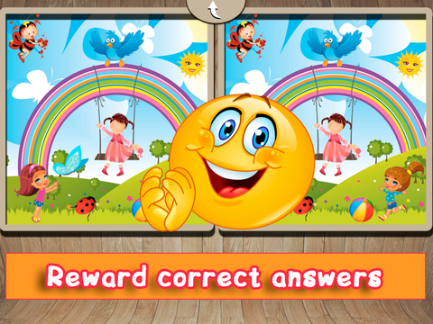 Spot the difference puzzle with funny stickers for kids and toddlers. screenshot 3