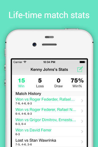 TennisCore - track tennis scores & review stats screenshot 4